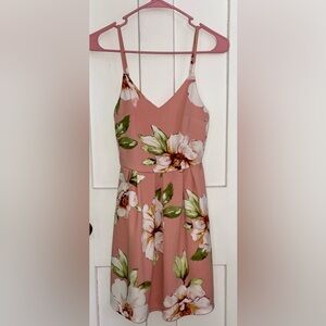 Junior Girls Floral Pink Sleeveless Dress size XS